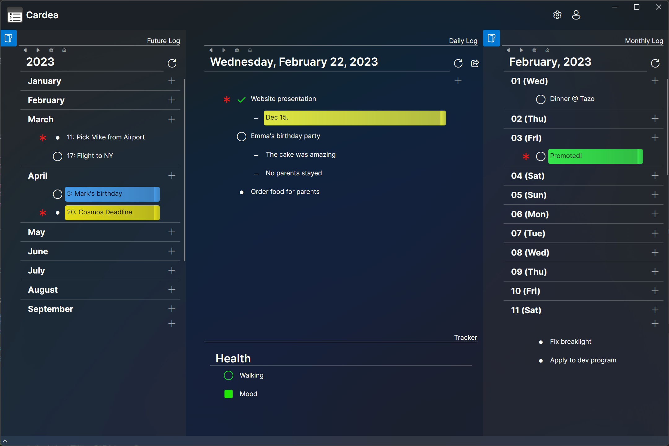 Cardea screen shot